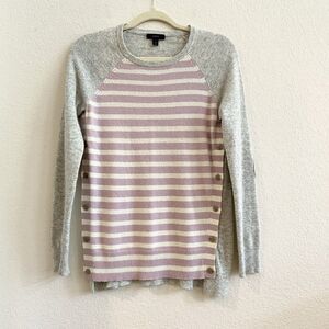 J.CREW Wool Rabbit Hair Wool Blend Color Block Side Buttons Sweater Size XS